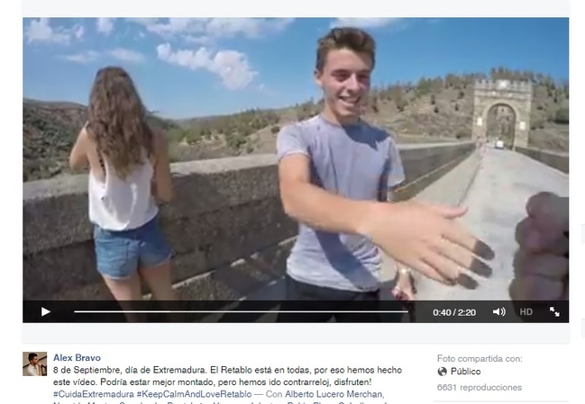 Captura de Pantalla de 'Facebook' de la publicación del Vídeo 