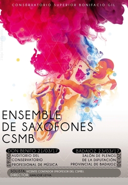 El Ensemble de Saxofonos del Conservatorio Superior de Badajoz actuará esta semana en Don Benito y en la diputación