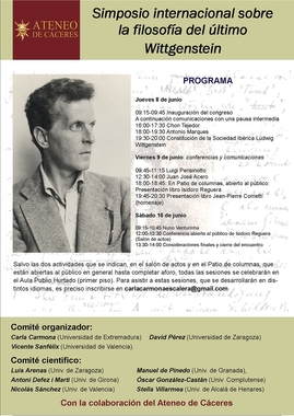 El filósofo Isidoro Reguera presenta su nuevo libro durante el Simposio Internacional sobre Wittgenstein