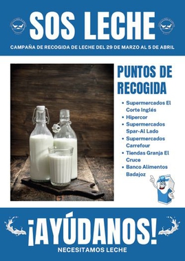 El Banco de Alimentos de Badajoz necesita leche urgentemente