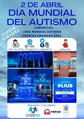 La fachada del Ayuntamiento y los monumentos se iluminan desde el viernes de azul por la Fiesta del Autismo